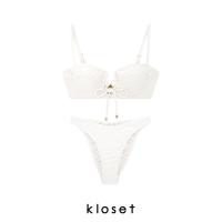 ราคา KLOSET Tie Front Bikini Set KK22 SW002 ชุดว่ายน้ำบีกีนี่ (17395747668)