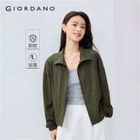 ราคา GIORDANO Women Jackets Anti Mosquito Sweat Jackets Stand Collar Zip Front Short Style Simple Fashion Casual Jackets 05375453 (23834461203)