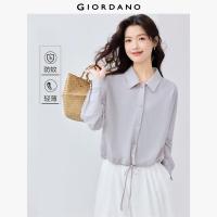 ราคา GIORDANO Women Jackets Anti Mosquito Lightweight Jackets Button Closure Drawstring Hem Fashion Casual Short Jackets 05375463 (23763779099)