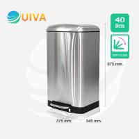 ราคา UIVAถังขยะเท้าเหยียบสแตนเลสทรงกลม Soft close ขนาด5ลิตร12ลิตร20ลิตร30ลิตร ทรงเหลี่ยม6122040ลิตร (22486412558)