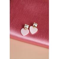 ราคา Vetiver Pearl Square Mother of pearl and Heart conch earrings ต่างหูแป้น เปลือกหอยมุก สีขาวลายธรรมชาติ เจียระไนทรงเหลี่ยม ล้อมกรอบทอง ห้อยมาด้วย หอยสังข์สีชมพู สีชมพูธรรมชาติ เจียระไนรูปหัวใจ คู่ใหญ่