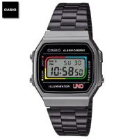 ราคา Velashop นาฬิกาข้อมือผู้ชายคาสิโอ ดิจิตอล Casio X UNO Vintage Limited Edition สายสแตนเลสเคลือบสีเมทัลรมดำ รุ่น A168WEUC 1ADR A168WEUC 1A A168WEUC (24475510018)