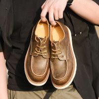 ราคา รองเท้าบู๊ทส์มาร์ตินสไตล์ย้อนยุคแบบสวมหัวเตี้ยสำหรับผู้ชาย รองเท้าลำลองหนังแท้สไตล์อังกฤษ รองเท้าทำงาน รองเท้าหนังขนาดใหญ่ รองเท้าบู๊ทส์มาร์ติน (13801701988)