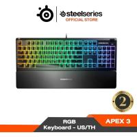 ราคา SteelSeries Apex 3 RGB Gaming Keyboard คีบอร์ดเกมมิ่ง ไฟ RGB ปุ่มกดเสียงเงียบ ปุ่ม US TH 64807 (22140959458)