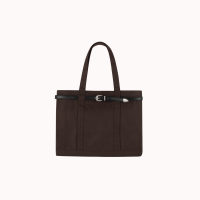 ราคา Belted Tote Bag 3 Color NaturalChocolateBlack กระเป๋าผ้าแคนวาส สามารถใส่แล็ปท๊อปได้ขนาด 16 นิ้ว สายหนังแท้ (24988152562)