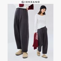 ราคา GIORDANO Women Pants Drawstring Elastic Waist Sweat Pants Ankle Length Solid Color Simple Fashion Casual Cocoon Pants 18425902 (23632096028)