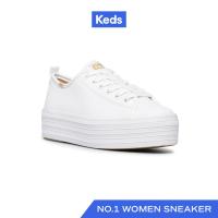 ราคา KEDS รองเท้าผ้าใบหนัง มีส้น รุ่น TRIPLE UP LEATHER สีขาว WH61626 (7363576350)