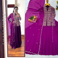 ราคา ส่งฟรี SMALL INDIA Faux Georgette Lehenga Choli ชุดเซ็ทเสื้อกระโปรง Lehenga Choli Set (21520058591)