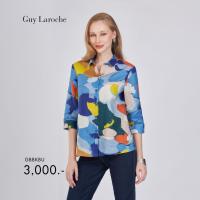 ราคา Guy Laroche womans shirt Light linen Sky เสื้อเชิ้ตผู้หญิง แขนสามส่วน สีน้ำเงิน GBBKBU (23595587880)