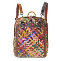 ราคา BeeGreen กระเป๋าเป้สะพายหลังผู้หญิงหนังสานหลากสีแฟชั่นอเนกประสงค์กระเป๋านักเรียนแฟชั่นกระเป๋าสะพายไหล่ (19900035754)