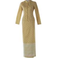 ราคา ชุดไทยจิตรลดา ชุดไทยประยุกต์ออกงานสีเหลืองผ้าลายไทย ชุดสีเหลืองพาสเทล By missuri มิสซูริ (22758282553)