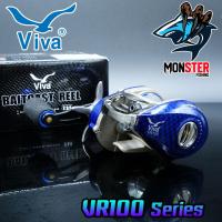 ราคา รอกหยดน้ำ VIVA Baitcast Reel VR100 หมุนขวา ลายแคฟล่าแดง น้ำเงิน ดำ (2183972808)