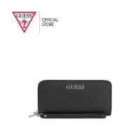 ราคา GUESS กระเป๋า รุ่น N9455146 ABBAS SLG LARGE ZIP AROUND ZIP WALLET สีดำ (25041121761)