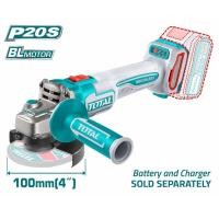 ราคา TOTAL TAGLI21104 เครื่องเจียรไร้สาย หินเจียแบตเตอรี่ 20 โวลต์ ขนาด 4 นิ้ว BL Motor มอเตอร์ไร้แปลงถ่าน ลูกหมู หินเจียร์ ไร้สาย งานหนัก (17020347638)