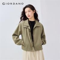 ราคา GIORDANO Women Jackets Stand Collar Windproof Skin Jackets Zip Front Lightweight Short Style Fashion Casual Jackets 13375104 (23834431319)