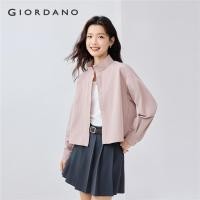 ราคา GIORDANO Women Jackets Windproof Stand Collar Short Jackets Snap Buttons Drawstring Hem Fashion Casual Loose Jackets 13345307 (23811539739)