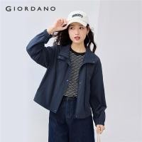 ราคา GIORDANO Women Jackets Stand Collar Windproof Skin Jackets Zip Front Lightweight Short Style Fashion Casual Jackets 13375104 (23834286245)