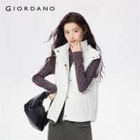 ราคา GIORDANO Women Vests Windproof Detachable Hooded Vests Snap Buttons Zip Front Warm Simple Fashion Casual Padded Vests 13375849 (24895105649)