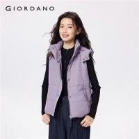 ราคา GIORDANO Women Vests Windproof Detachable Hooded Vests Snap Buttons Zip Front Warm Simple Fashion Casual Padded Vests 13375849 (24895160460)