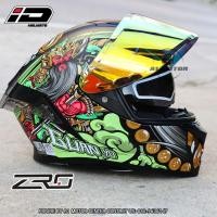 ราคา หมวกกันน็อคเต็มใบหุ้มคาง ID รุ่น ZRO แว่น 2 ชั้น แถมฟรีถุงผ้าและชิว 1 แผ่น มาตรฐาน มอก ECE 22 06 ไซซ์ M XXL (23028230044)