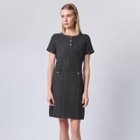 ราคา ESPADA เดรส ผ้าทวีต ผู้หญิง สีดำ Tweed Dress 04982 (23635072176)