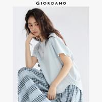 ราคา GIORDANO Women T Shirts Exposed Seam Short Raglan Sleeve Tee Crewneck High Low Hem Simple Fashion Casual Loose Tshirts 18325606 (24318246237)