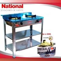 ราคา National เตาชั้นคู่ เตาแก๊ส2ชั้น หน้าสแตนเลส เตาแก๊ส 2 หัว สแตนเลสทั้งตัว หัวทองเหล็กหล่อ รุ่น N 80 (24075444421)