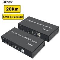 ราคา 20km HDMI USB KVM Fiber Extender Over SC Fiber Cable TCP IP Audio Video Transmitter and Receiver for PS4 PS5 Camera DVD PC To TV Monitor Support Keyboard Mouse IR Remote (24906548676)