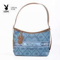 ราคา Playboy รุ่น Amour Bag กระเป๋าสะพายข้างผู้หญิง รหัส ST B251PB600 ดีไซน์กระเป๋าทรงHobo Bag สกรีนลายโลโก้ ตกแต่งอะไหล่โลโก้กระต่ายหนัง มี2สี สี Vanilla Bliss และ สีOcean Bliss (23738744302)