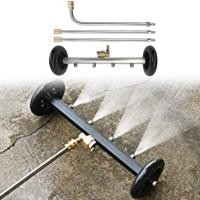 ราคา มีในสต็อก กับล้ออุปกรณ์ทำความสะอาดพื้นผิวเครื่องฉีดน้ำแรงดันสูงสูง15นิ้ว4000 PSI หัวต่อคอมพิวเตอร์โครงโลหะสแตนเลส 1 4 แปรงที่ถูพื้นยืดหยุ่นและน้ำหนักเบาสำหรับทำความสะอาดพื้นอุปกรณ์ฉีดน้ำล้างกระจกรถยน 