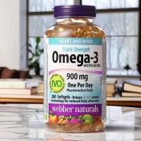 ราคา webber naturals Fish Oil OMEGA 3 Fish Oil 900mg 200 Softgels Exp 2027 (23869868589)