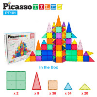 ราคา PicassoTiles Magnetic Tile Building Block Classic 101 Pc Playset (22886083217)