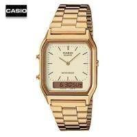 ราคา Velashop นาฬิกาข้อมือผู้ชาย ผู้หญิง คาสิโอ 2 ระบบ Casio Standard สายสแตนเลสสีทอง รุ่น AQ 230GA 9DMQ AQ 230GA 9DHDF AQ 230GA 9D AQ 230GA (208265924)
