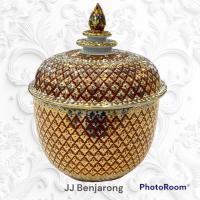 ราคา โถเบญจรงค์ 6 นิ้ว Traditional Benjarong Bowl 6 inches in diameter handpainted by JJ Benjarong (18541534378)