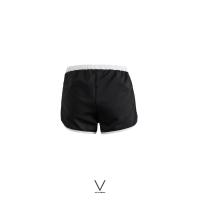 ราคา SS2023 1 BLACK TRIM WHITE SHORT กางเกงว่ายน้ำขาสั้นสีดำขลิบขาว มีซันในเป็น กกน ด้านใน ผ้าหนา กัน UV UPF 50 (19476452653)