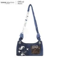 ราคา Louis Montini JEANS กระเป๋าสะพายข้าง shoulder bag ผ้ายีนส์ผสมหนังวัวเเท้ JEAN04 (24550730963)