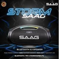 ราคา SAAG Bluetooth Speaker Storm ลำโพงบลูทูธ กันน้ำ ไฟRGB เบสแน่น สินค้ารับประกัน 2ปี (21169364593)