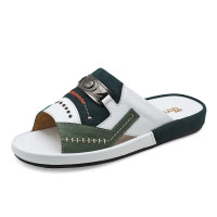 ราคา TAYWINแท้ เทวินทร์แท้ รองเท้าแตะ SKF 94 Size37 47 หนังนิ่มขี้ม้า ขาว กลับเขียว (674186570)