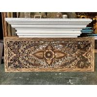 ราคา แผ่นไม้สักแกะสลัก ลายดอกไม้ สีน้ำตาลไหม้ ขนาด 90x35x1 5 cm Carved teak board floral pattern burnt brown size 90x35x1 5 cm (19487060902)
