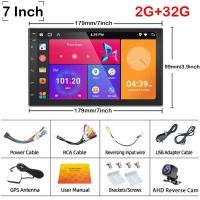 ราคา Haudio รถวิทยุ 2 Din Carplay Android Auto เครื่องเล่นมัลติมีเดีย HD 7หน้าจอสัมผัส FM อินพุต บลูทูธ MirrorLink Universal Autoradio (24650662547)