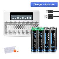 ราคา CITYORK aa aaa ถ่านชาร์จ USB 8 พอร์ต 1 5V AA AAA เครื่องชาร์จแบตเตอรี่ลิเธียมไอออน (22774193658)