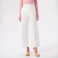 ราคา f fashion กางเกงยีนส์สีขาว ขากว้าง ผู้หญิง สีขาว Wide Leg White Denim 06521 (23811863492)
