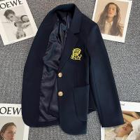 ราคา เสื้อสูทผู้หญิงสีน้ำเงินเข้มปักลาย ฤดูใบไม้ผลิและฤดูใบไม้ร่วง ดีไซน์ใหม่ แฟชั่นเกาหลี เสื้อสูทแบบอเนกประสงค์ แขนยาว ปกเสื้อสูท (22949011874)