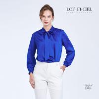 ราคา LOF FI CIEL Womans shirt Silk satin เสื้อเชิ้ตซาติน เสื้อเชิ้ตผู้หญิง แขนยาว สีน้ำเงิน FBAJNV (22947690332)
