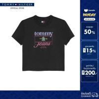 ราคา Tommy Hilfiger เสื้อยืด ผู้หญิง รุ่น DW0DW21533 BDS สีดำ ทรง Regular (24852435936)