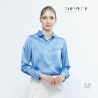ราคา เสื้อผู้หญิง เสื้อเชิ้ตผู้หญิง Lofficiel Shirt เสื้อเชิ้ต แขนยาว เนื้อผ้า silk satin สีฟ้า FZ1BBU (16194295081)