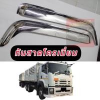 ราคา คิ้วกันสาดโครเมี่ยม เงาวิบ วับ กันสาดประตู รถบรรทุก หัวลาก อิซูซุ เดก้า ISUZU DECA 360 NPR MNR FRR รถ6ล้อและ10ล้อ สีดำทึบ 1ชุด 2ชิ้น (23280161682)