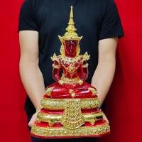 ราคา พระแก้วแดงกำลังจักรพรรดิ หน้าตัก9นิ้ว สูง45ซม งานปิดทองประดับเพชรสวยงาม หลวงตาม้าเมตตาปลุกเสกพิธีสวดคาถามหาจักรพรรดิ (9619170405)