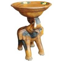 ราคา ขันโตกฐานแกะสลักรูปช้าง พานถวายไม้แกะสลักใหญ่ กว้าง 16 นิ้ว สูง 50 cm แกะสลักปราณีต สีสันสวยงาม แข็งแรง (21173146331)