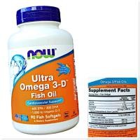 ราคา น้ำมันปลา Fish oil โอเมก้า 3 สูง วิตามิน Now foods Ultra Omega 3 D Vitamin D 3 600 EPA 300 DHA 90Softgels (22863950561)